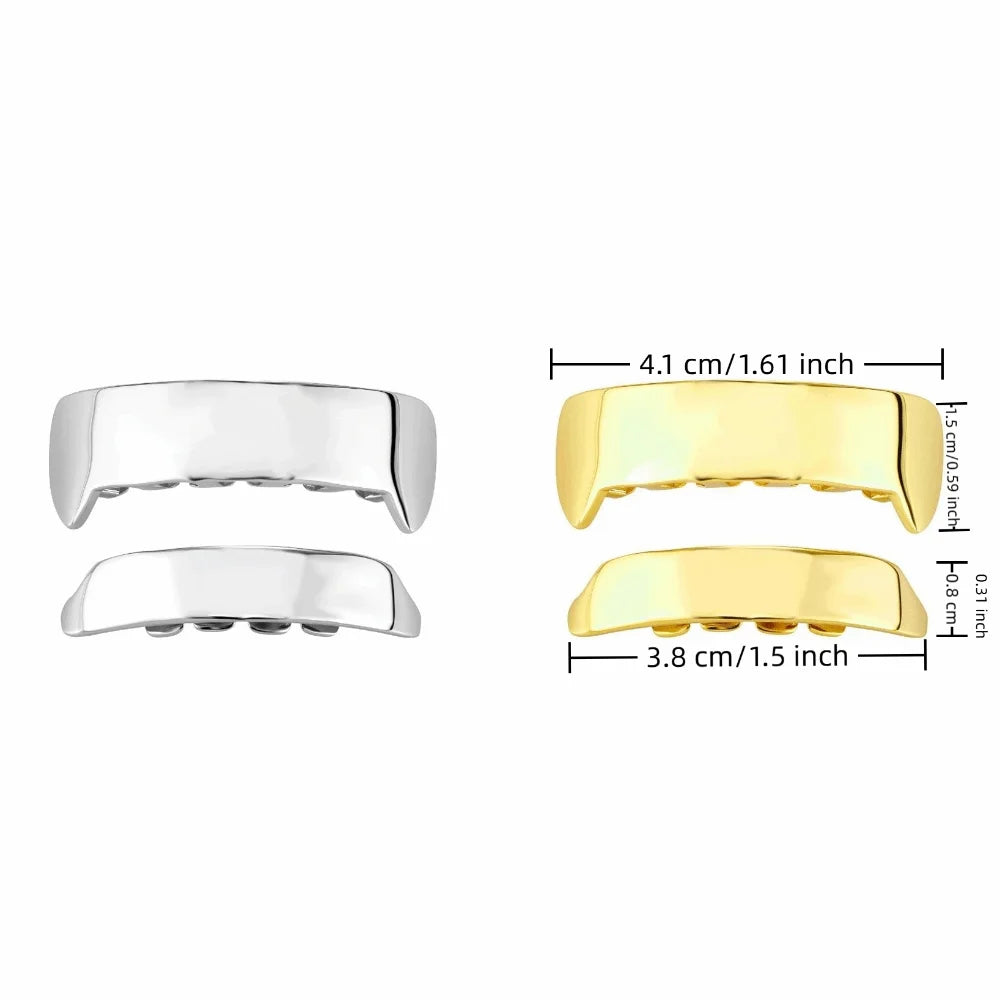 Trend Glossy Teeth Grillz Realistic Look Shiny Grillz Set Full Wrapped Teeth Caps Men
