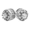 Two-Tone Iced Out Stud Earrings CZ