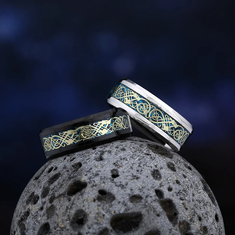 Viking Norse Rune Pattern Ring — Stainless Steel