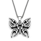Fire Totem Butterfly Silver Chain Necklace