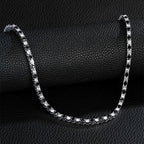 4/5mm 1 Row Black White Crystal Cz Stone Tennis Chain Hip Hop Choker Necklace Bling Iced Out Rock Jewelry For Men Women 18inch