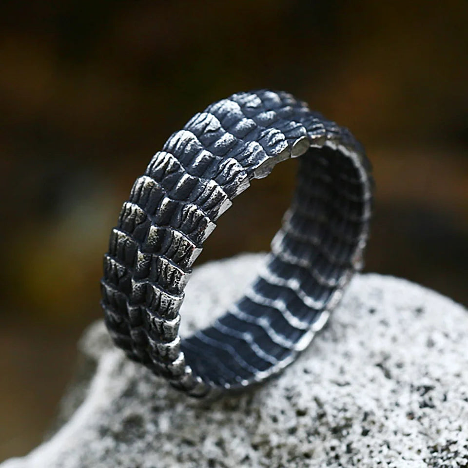 Dragon Steel Ring Punk Vintage Scale Biker Animal