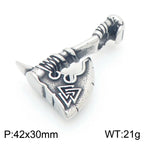 Trendy Retro Crow Prairie Wolf Double Sided Viking Tomahawk Pendant Necklace Charm Men's Necklace Metal Accessorie Party Jewelry