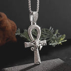 Vintage Egyptian Key of Life Ankh Cross Pendant Horus Patronus Necklace Men's Fashion Pharaoh Amulet Jewelry