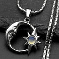 Moon Two-Tone Pendant Sun Goddess Opal Stone Spiritual