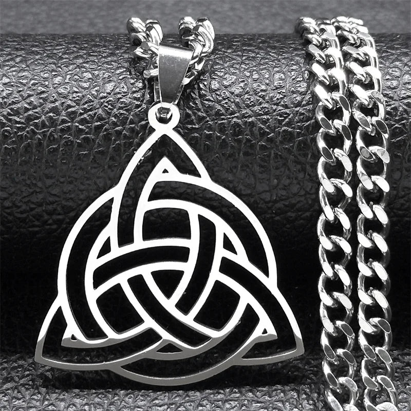 Celtic Knot Trinity Pendant Necklace — Stainless Steel