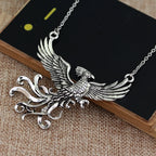 Phoenix Chinese Legend Undead Bird Pendant Necklace Paper Box  Set Halloween Easter Christmas Medieval Necklace Fawkes