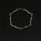 Unique, Stylish Men's Black Thorn Steel Color Hip-Hop Gothic Bracelet