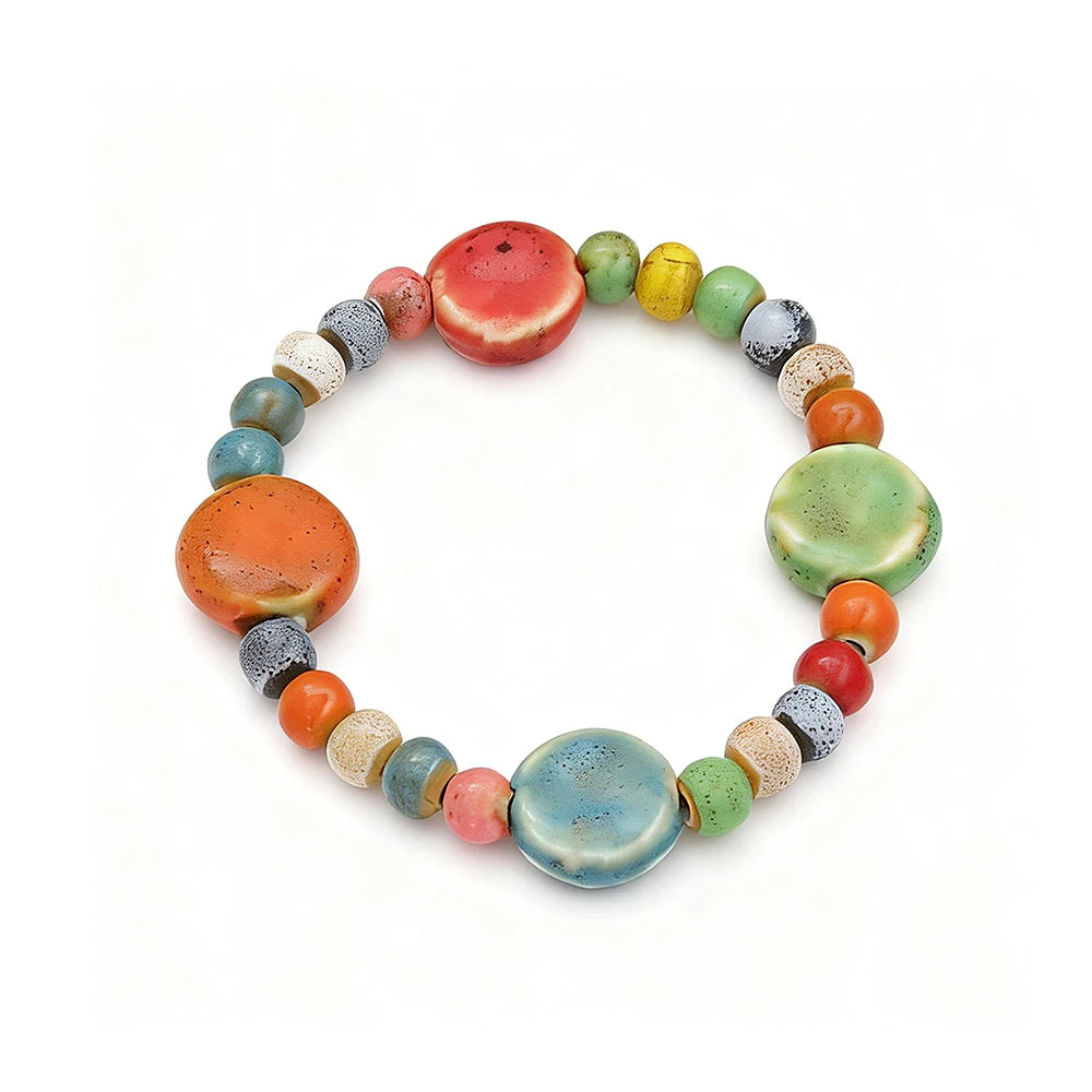 Rope Ceramic Bead Bracelet — Stainless Steel