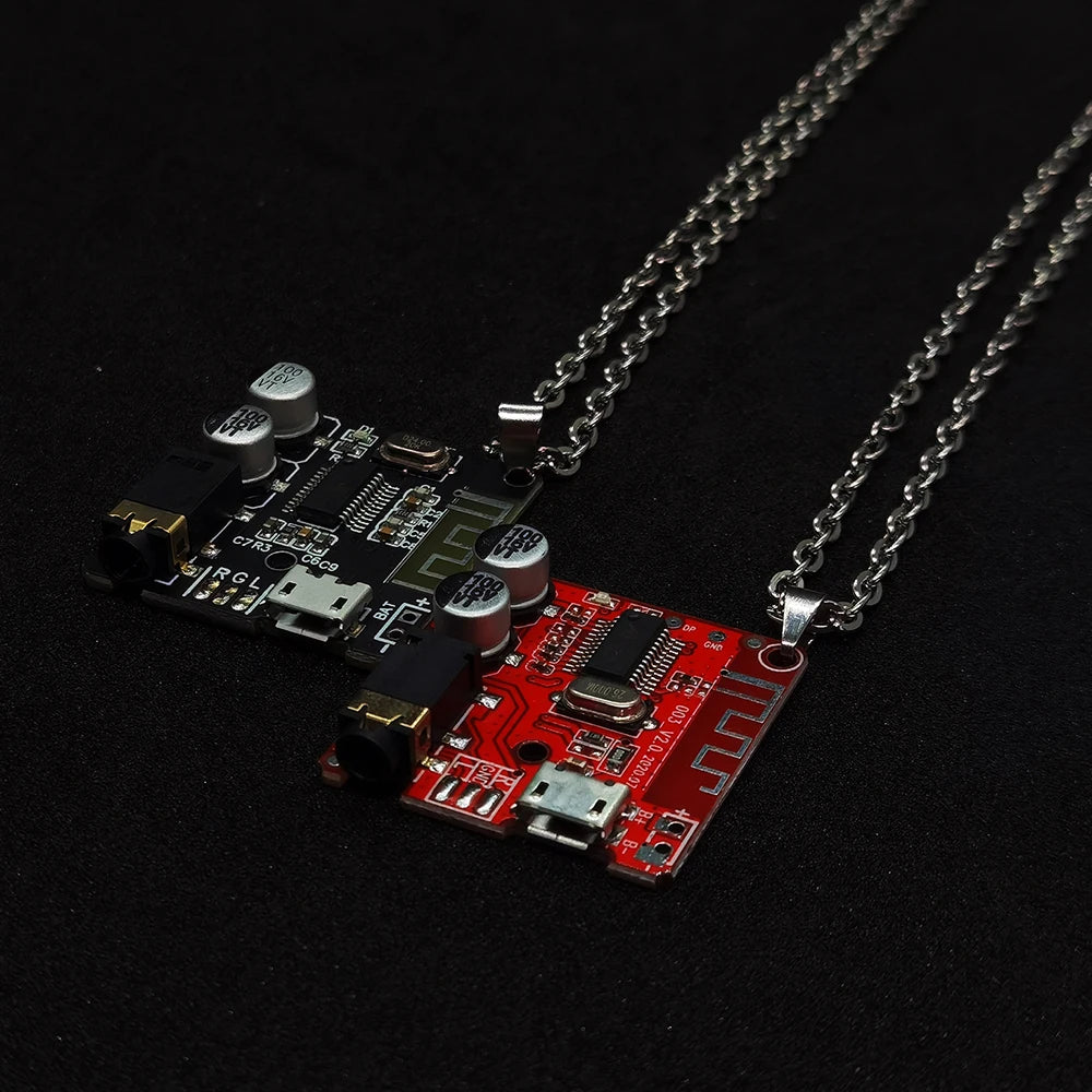 Y2K Cyberpunk Necklace PCB Electric Board Pendant Necklace for E-girl Women Hip Hop Stainless Steel Ins Necklace