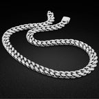 Hip Hop Punk 12mm Curb Cuban Chain Necklaces For Men 925 Sterling Silver Link Chain Chokers Solid Silver Metal on Neck Jewelry