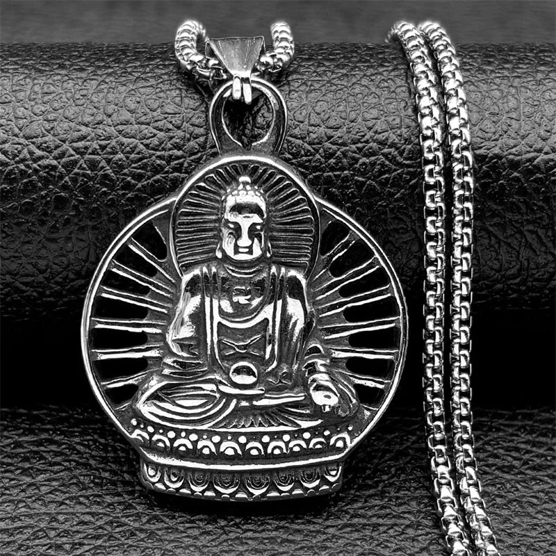 Buddhist Silver Pendant Amitabha Buddha Maitreya