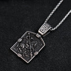 Retro Small Size Dragon Slayer St George Pendant For Men Stainless Steel Cross Biker Necklace Amulet Jewelry Gift