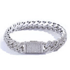 Iced Out Cuban Chain Necklace Stainless Steel 12MM