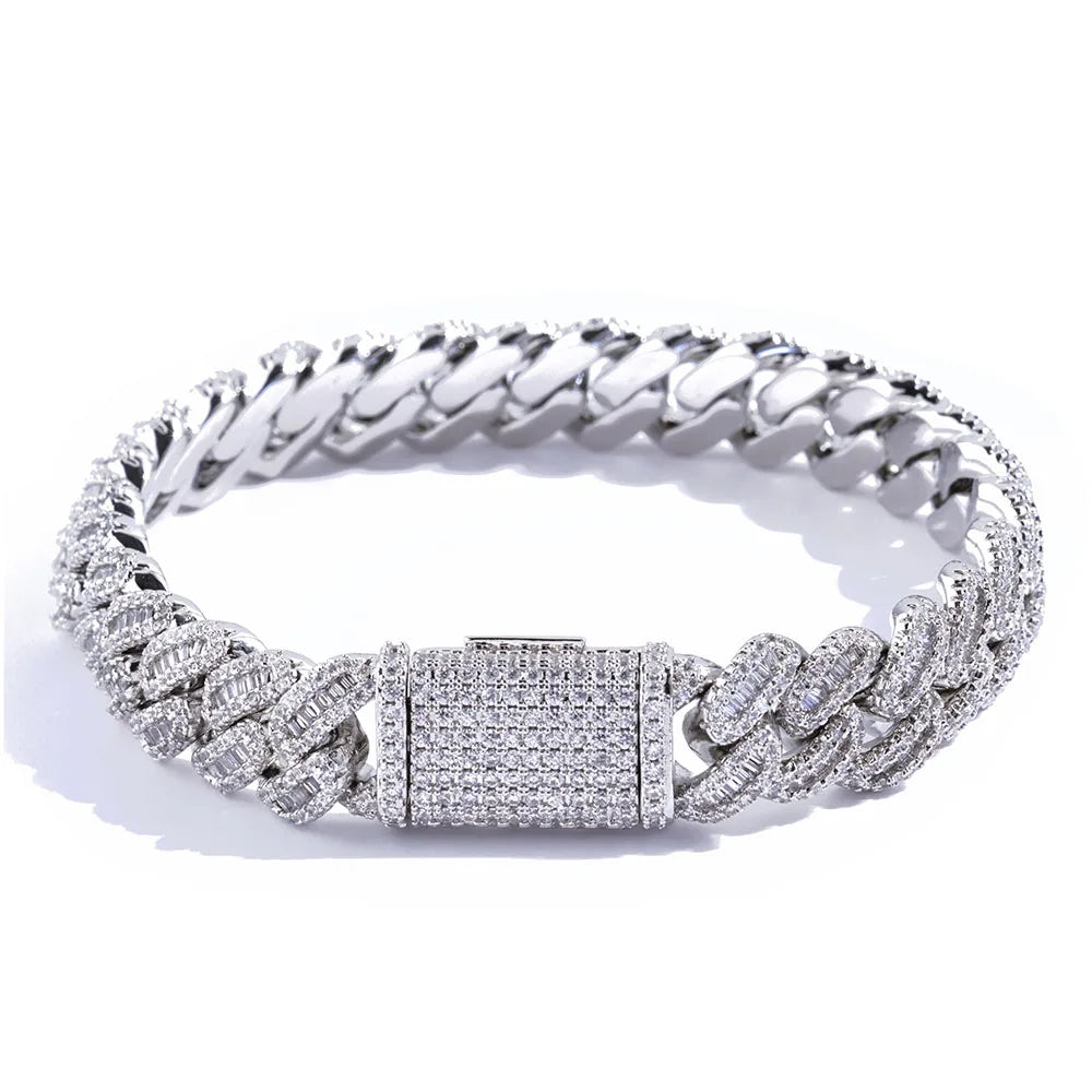 Iced Out Cuban Chain Necklace Stainless Steel 12MM