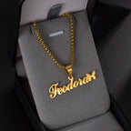 Customized Names Pendant Necklace Stainless Steel Personalized Jewelry Cuban Thick Chain for Men Women Detachable Necklace Gift