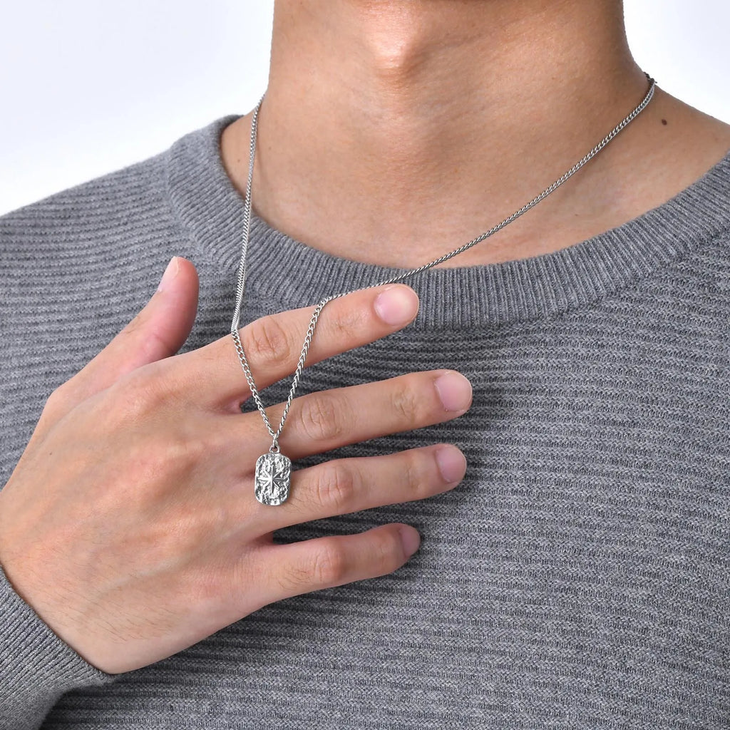 Military Dog Tag Stainless Steel Pendant Necklace