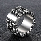 8/9/10/11/12/13# Stainless Steel Men Skull Ring Ancient Punk Skeleton Crossbones Waterproof Not Fading Male Finger