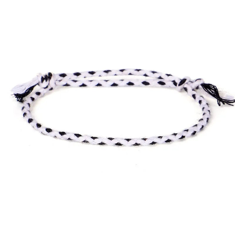 Pcs or 3/Set Men's Bracelets Classic 925 Silver Plated Bracelets Black White Handmade Knot Rope 2023 Trendy Set Jewelry