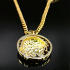 Jesus Crown of thorns Men's Necklace Stainless Steel Gold Color Chain Crucifix Medal Male Neckalces Religious Jewelry