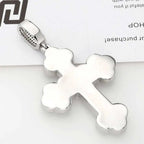 Iced Out Cross Pendant Necklace Stainless Steel