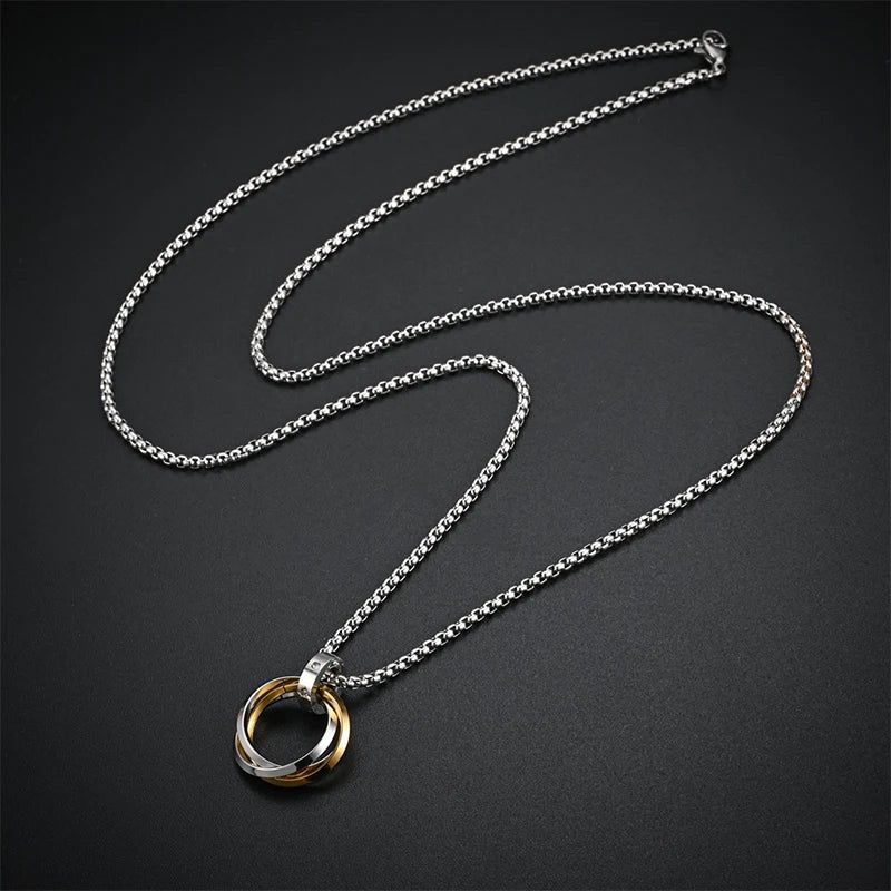 Round Ring Pendant Necklace — Stainless Steel