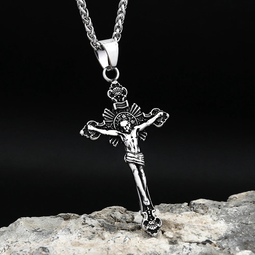 Jesus Cross Pendant — Stainless Steel