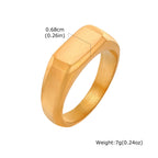 Gold Red Stone Signet Ring — Stainless Steel