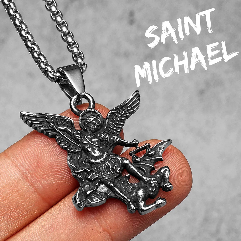Archangel Michael Pendant — Stainless Steel