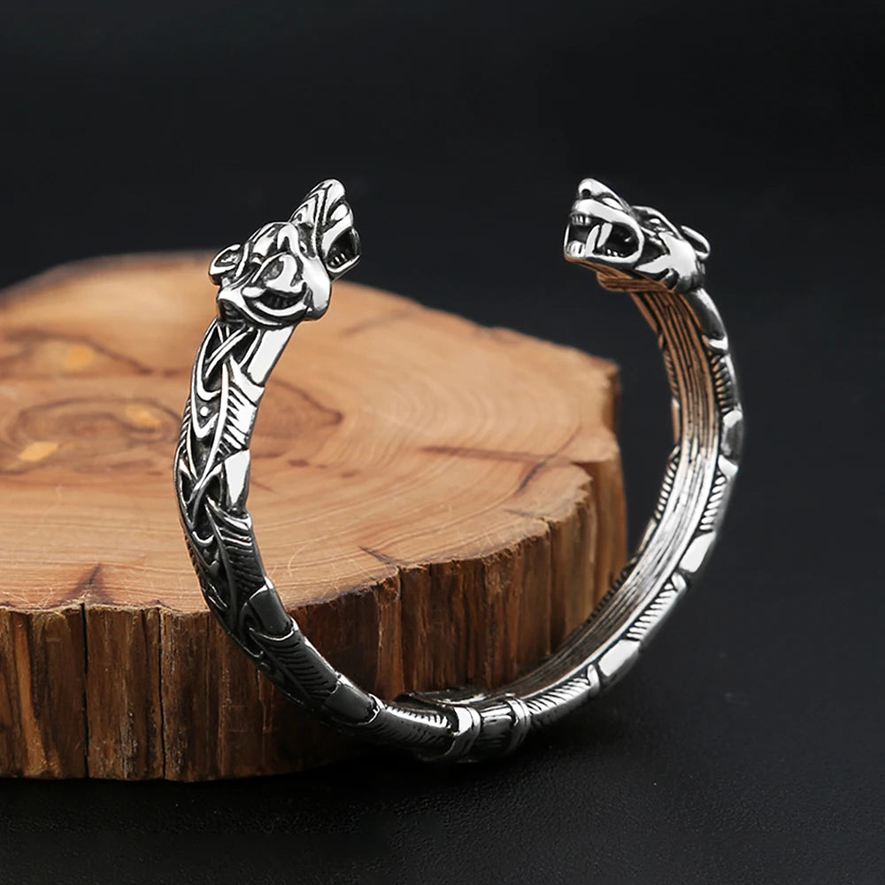 Viking Tiger Head Bracelet — Stainless