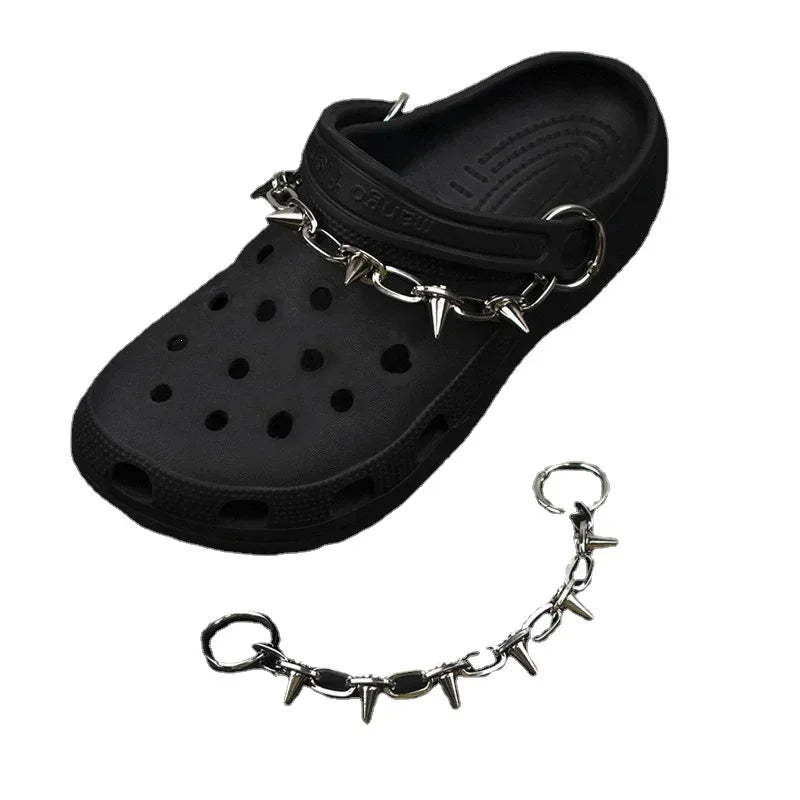 2026 Hot New Designer Shoe Charms Chain Fashion Gift Punk Pendant Metal Buckle Hip Hop Shoe Decoration Accessories For