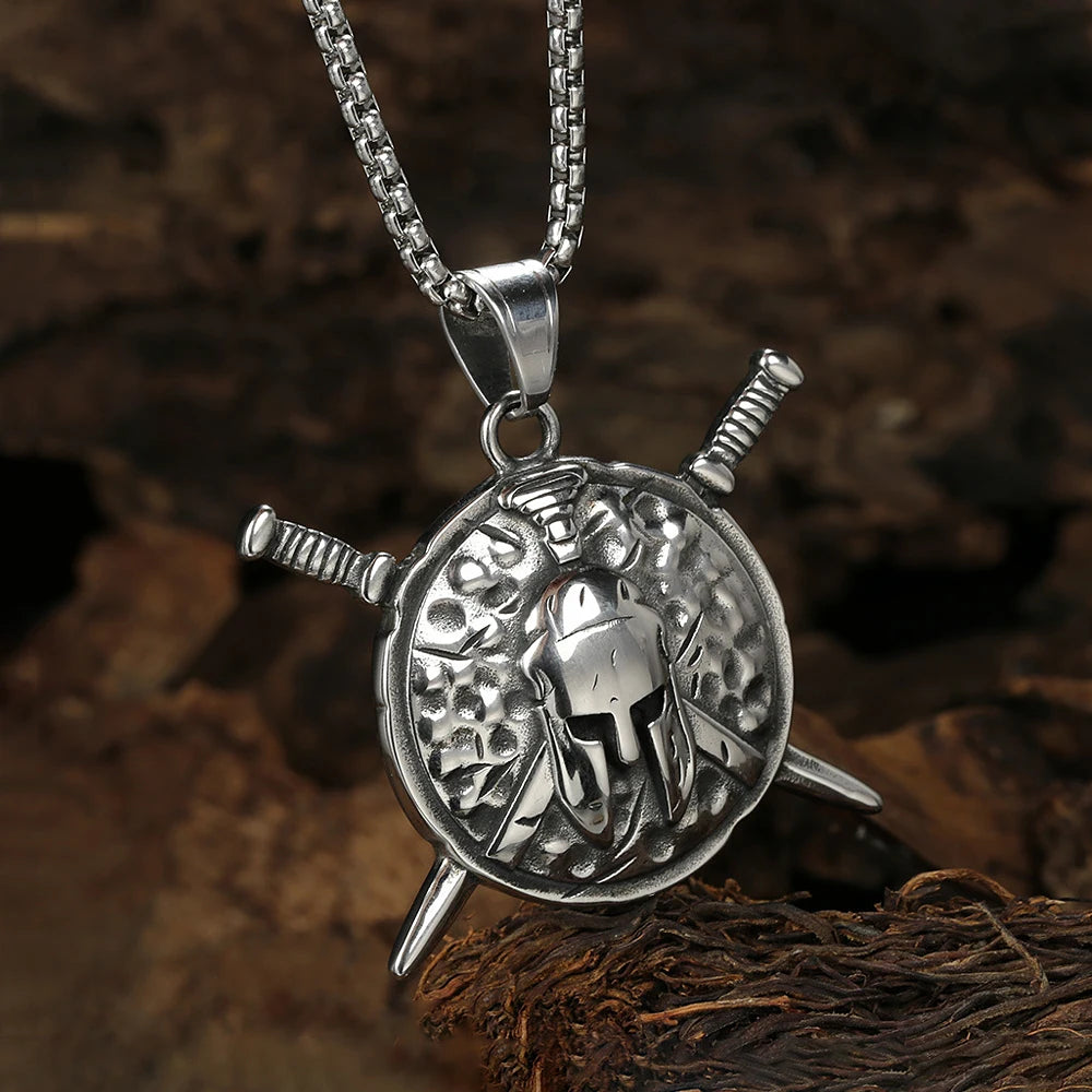 Spartan Warrior Sword Shield Pendant — SS