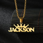 Atoztide 50cm Personalized Custom Names Pendant Necklace Stainless Steel Gold Color Cuban Thick Chain for Men Women Jewelry Gift