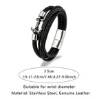 Men's Handmade Anchor Bracelet Women Punk Vikings Stainless Stee Multi-layer Leather Bangle Vintage Nautical Style