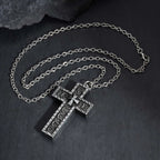 Vintage Secret Compartment Openable Cross Pendant Necklace, Gothic Punk Hip Hop Fashion Pendant Necklace for Men Metal Jewelry