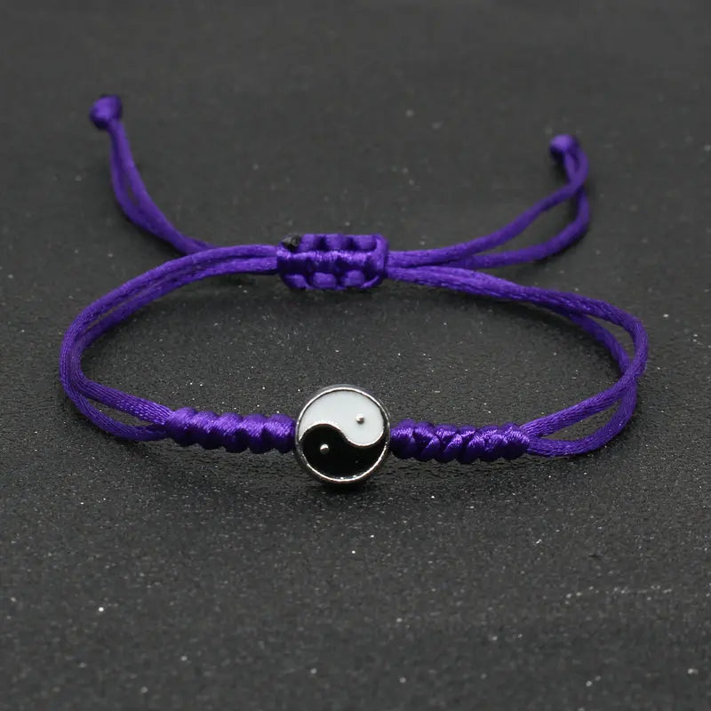 Yin Yang Braided String Bracelet — Adjustable, Multiple Colors
