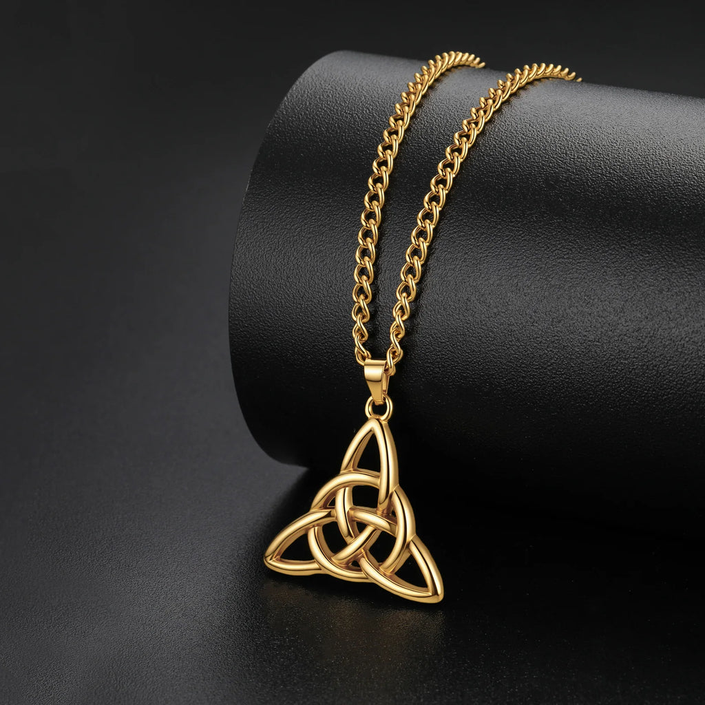 Celtic Trinity Knot Choker Necklace — Steel