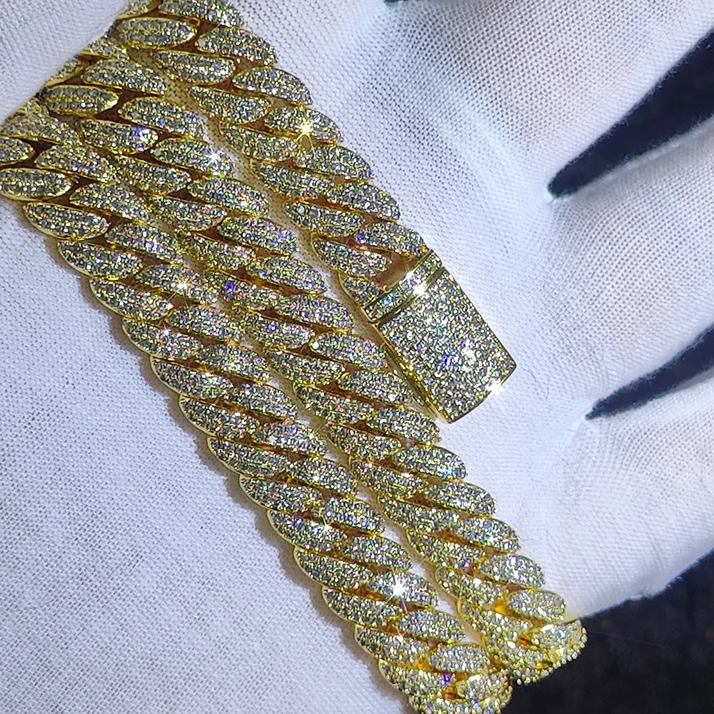Iced Out Cuban Chain Necklace Stainless Steel 10MM
