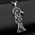 Holy Saint Death Santa Muerte Grim Reaper Necklace for Men Stainless Steel Silver Color Male Necklaces Jewelry Gift NZZ518S05