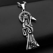 Grim Reaper Santa Muerte Necklace — Stainless Steel