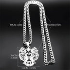 Gothic Double Dragon Star Pendant — Silver