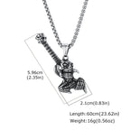 Gothic Hip Hop Skull Skeleton Guitar Necklace for Men Punk Instruments Pendant Stainless Steel Chain Neck Rock Jewelry Accessory