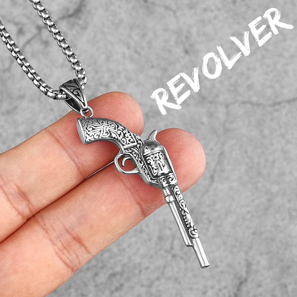 Gun Series AK47 M16 Sniper Rifle Stainless Steel Jewelry Men Necklaces with Pendant For Male Women Punk Hip Hop Gifts Wholesale