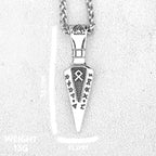 Men Viking Stainless Steel Necklace Double-sided Gold Color Norse Spear Pendant Thor Hammer Vegvisir Amulet
