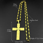 Big Jesus Cross Necklace Byzantine Chain Punk — Stainless Steel