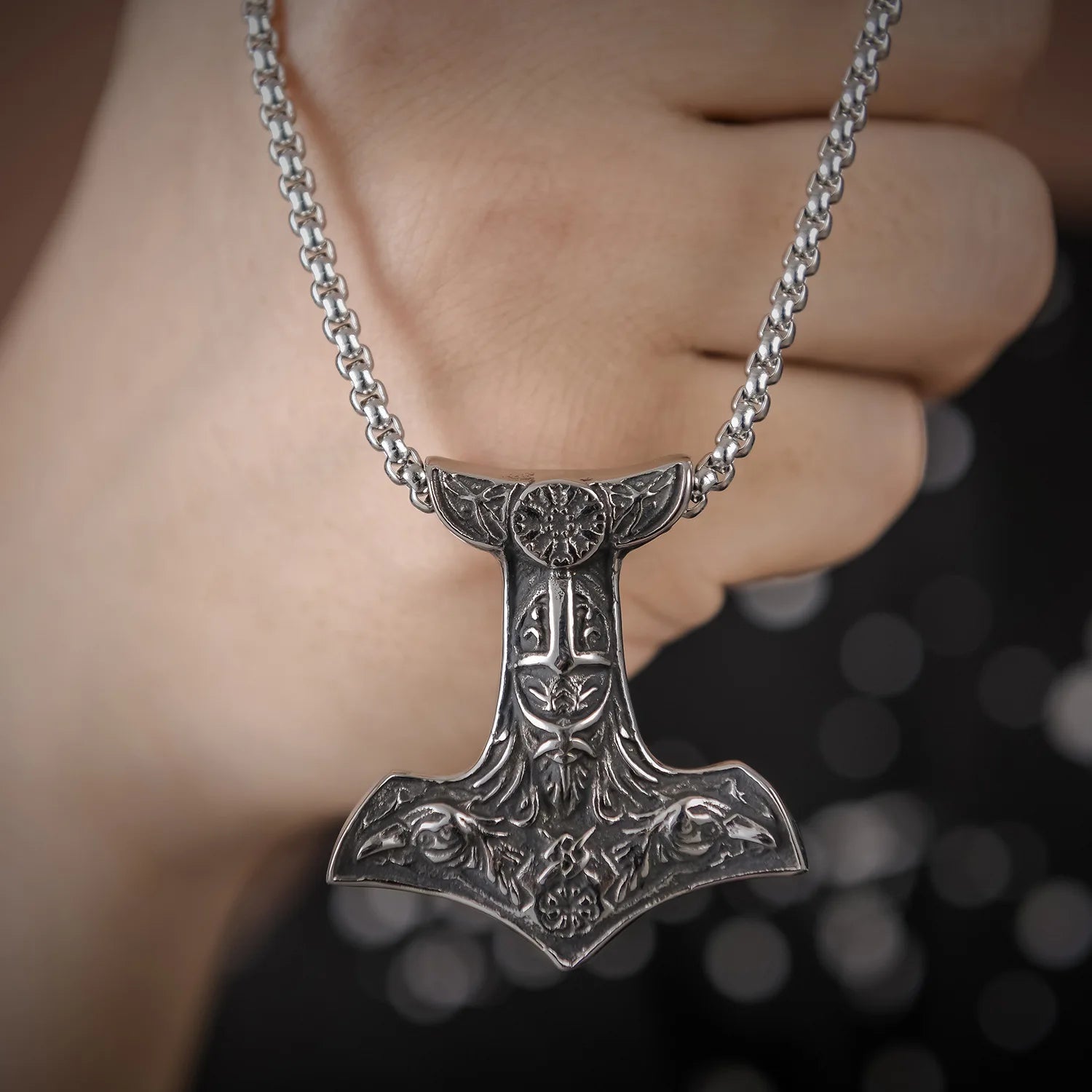 Odin Steel Pendant Nordic Mythology Viking Double