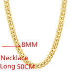 Andara 925 Sterling Silver Gold Plated 8mm Cuban Side Chain Necklace Mens Favorite Accessories Jewelry Gift