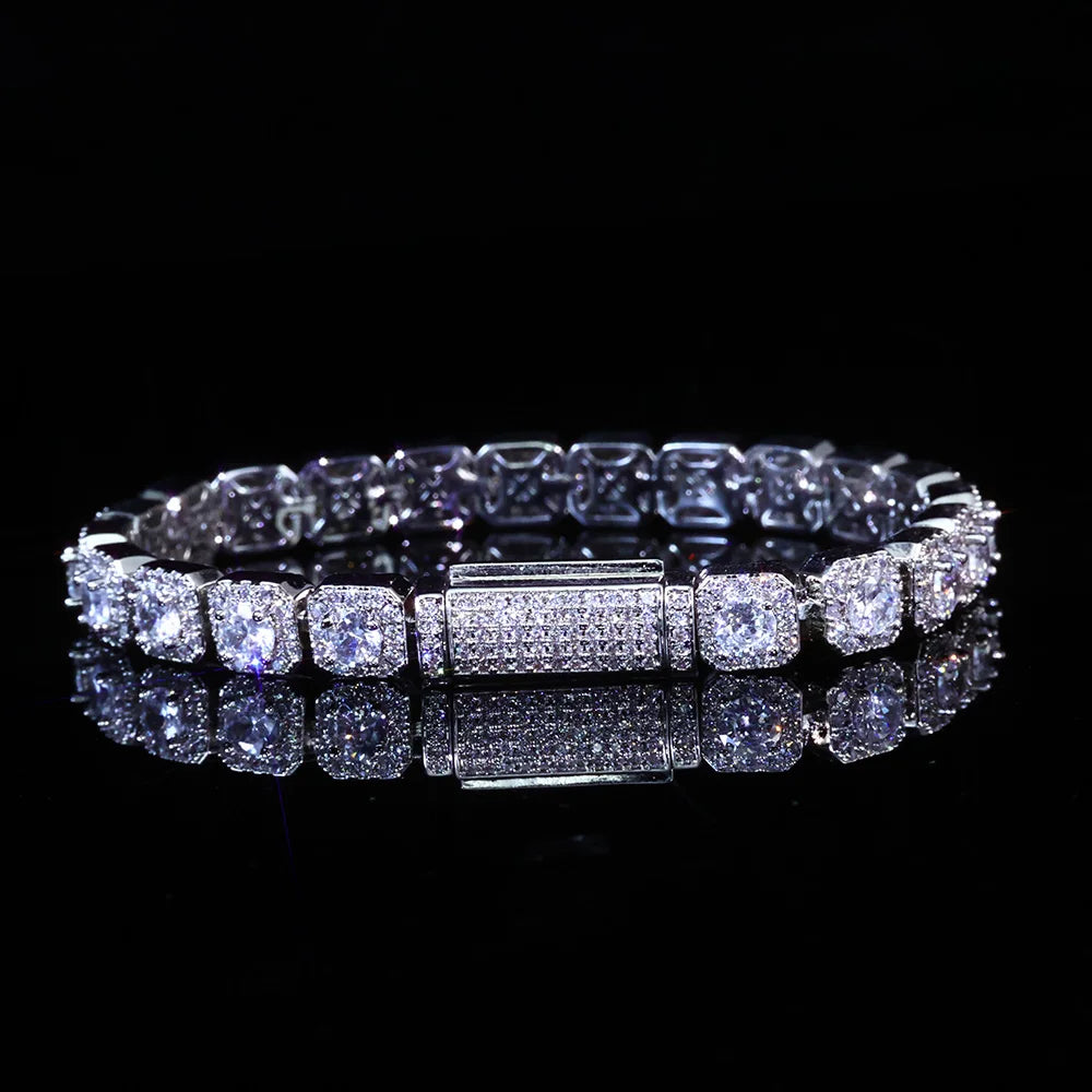 Star Tennis Bracelet Iced Out Colorful CZ