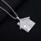 Iced Out House Pendant — 14K Gold