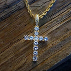 Hip Hop Cross Pendant Necklace For Women Jewelry Female Statement Men Iced Out Tennis Chain Gold Color Jewellery Gift